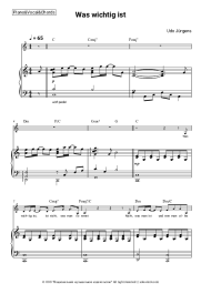 Sheet music, chords Udo Jürgens - Was wichtig ist