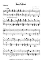 Sheet music, chords Amy Winehouse - Back to Black