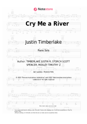 Sheet music, chords Justin Timberlake - Cry Me a River
