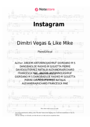 Sheet music, chords Dimitri Vegas & Like Mike, David Guetta, Daddy Yankee, Afro Bros, Natti Natasha - Instagram