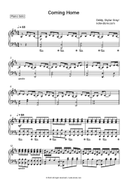 Sheet music, chords Diddy, Skylar Grey - Coming Home