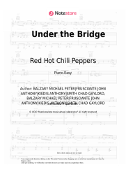 Sheet music, chords Red Hot Chili Peppers - Under the Bridge