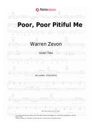 Sheet music, chords Warren Zevon - Poor, Poor Pitiful Me