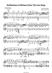 Sheet music, chords Hans Zimmer - Reflections of Mufasa (From The Lion King)