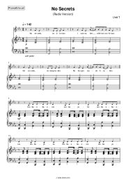 Sheet music, chords Unit T - No Secrets (Radio Version)