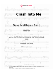 Sheet music, chords Dave Matthews Band - Crash Into Me