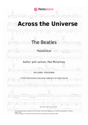 Sheet music, chords The Beatles - Across the Universe