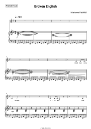 Sheet music, chords Marianne Faithfull - Broken English