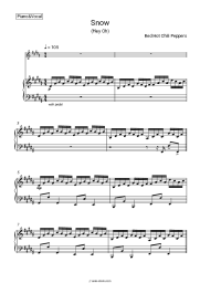 Sheet music, chords Red Hot Chili Peppers - Snow (Hey Oh)