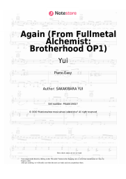Sheet music, chords Yui - Again (From Fullmetal Alchemist: Brotherhood OP1)