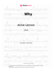 Sheet music, chords Annie Lennox - Why