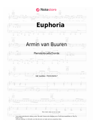 Sheet music, chords Armin van Buuren, Norma Jean Martine, LAWRENT, Alok - Euphoria