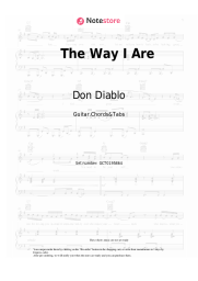Sheet music, chords Don Diablo - The Way I Are