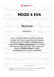 Sheet music, chords Beyonce, Jay-Z, Childish Gambino - MOOD 4 EVA