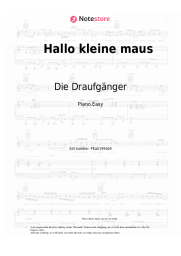 Sheet music, chords Die Draufgänger, Hannah - Hallo kleine maus