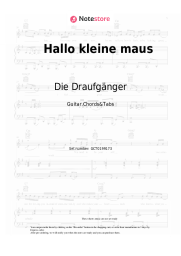 Sheet music, chords Die Draufgänger, Hannah - Hallo kleine maus