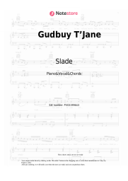 Sheet music, chords Slade - Gudbuy T’Jane