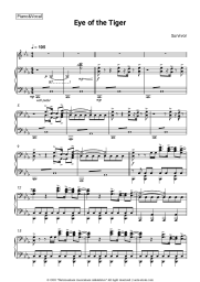 Sheet music, chords Survivor - Eye of the Tiger