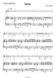 Sheet music, chords Mike Oldfield - Sailing