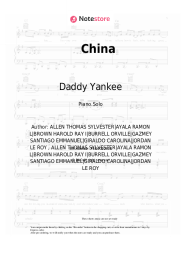 Sheet music, chords Daddy Yankee, J Balvin, Ozuna, Anuel AA, Karol G - China