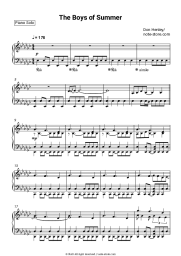 Sheet music, chords Don Henley - The Boys of Summer