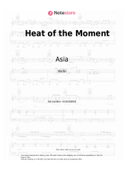 Sheet music, chords Asia - Heat of the Moment