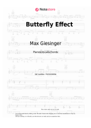 Sheet music, chords Max Giesinger - Butterfly Effect