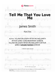 Sheet music, chords James Smith - Tell Me That You Love Me