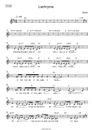 Sheet music, chords Ghost - Lachryma
