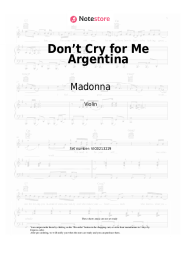 undefined Madonna - Don’t Cry for Me Argentina