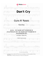 Sheet music, chords Guns N' Roses - Don't Cry
