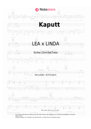 Sheet music, chords LEA x LINDA - Kaputt