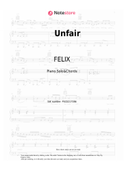 Sheet music, chords FELIX - Unfair