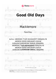 Sheet music, chords Macklemore, Kesha - Good Old Days
