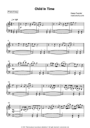 Sheet music, chords Deep Purple - Child In Time