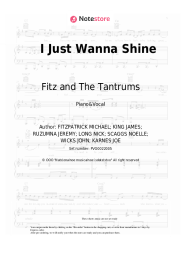 Sheet music, chords Fitz and The Tantrums - I Just Wanna Shine