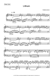 Sheet music, chords Evanescence - Lithium