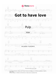 Sheet music, chords Pulp - Got to have love