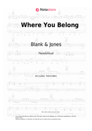 Sheet music, chords Blank & Jones - Where You Belong