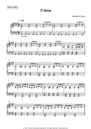 Sheet music, chords Umberto Tozzi - Ti Amo