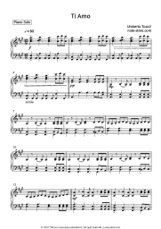 Sheet music, chords Umberto Tozzi - Ti Amo