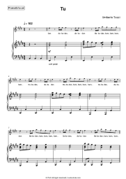 Sheet music, chords Umberto Tozzi - Tu