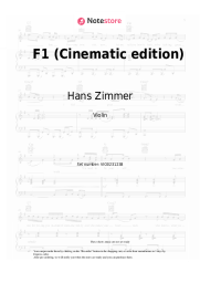 Sheet music, chords Hans Zimmer - F1 (Cinematic edition)