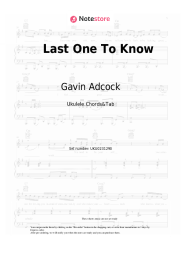 Sheet music, chords Gavin Adcock - Last One To Know