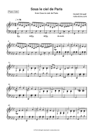 Sheet music, chords Hubert Giraud - Sous le ciel de Paris 