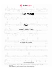 Sheet music, chords U2 - Lemon
