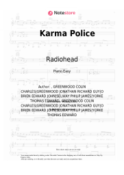 Sheet music, chords Radiohead - Karma Police