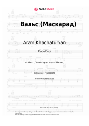 Sheet music, chords Aram Khachaturyan - Waltz (Masquerade)