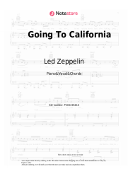 Sheet music, chords Led Zeppelin - Going To California
