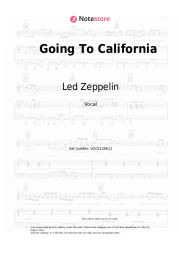 Sheet music, chords Led Zeppelin - Going To California